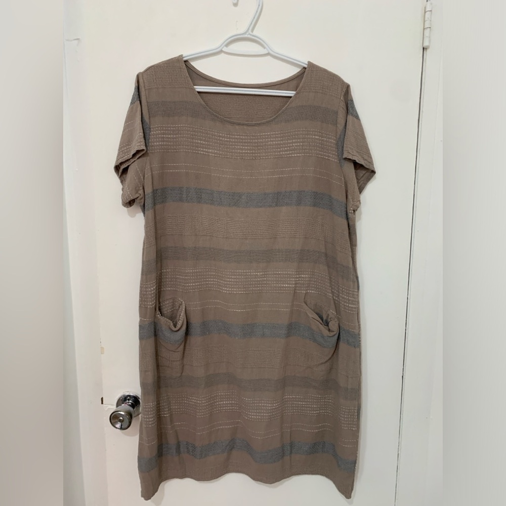 Cotton Shift Dress with Pockets